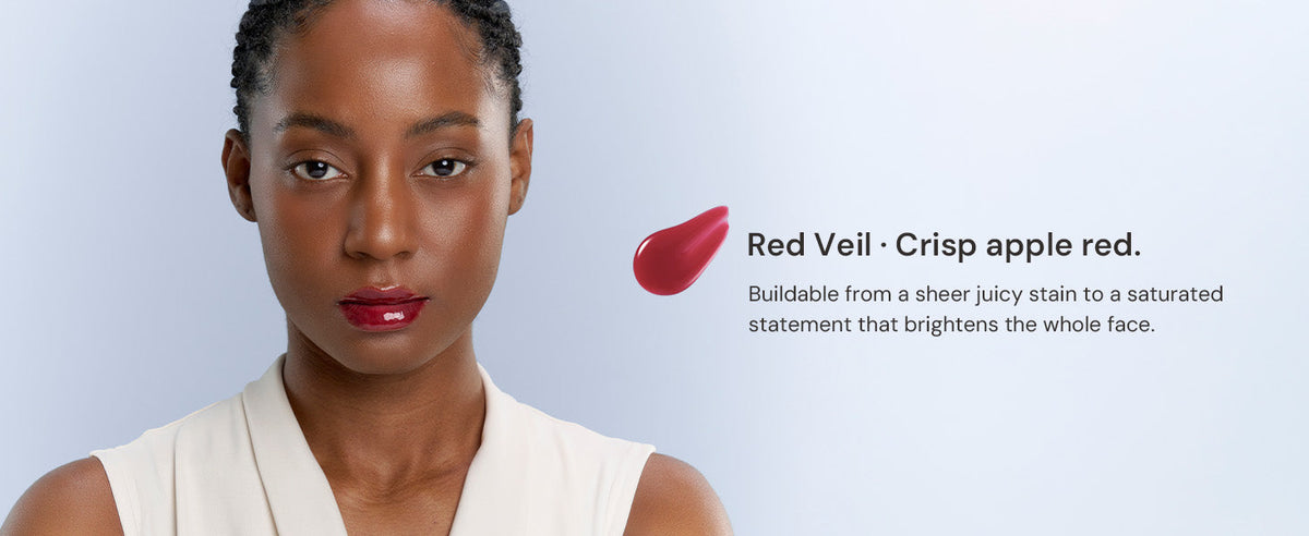Mirror Glazed Peptide Tinted Lip Oil - Red Veil shade